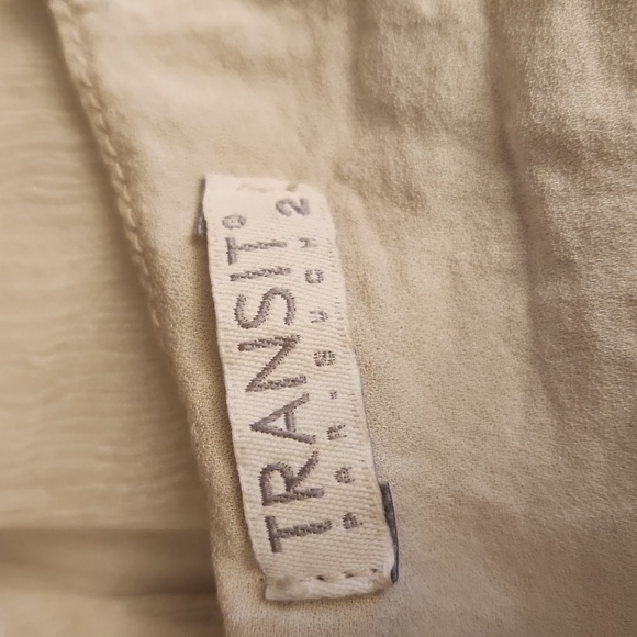 TRANSIT par-such silk tank sz 2 light gray layered crinkle top Small - Picture 4 of 6